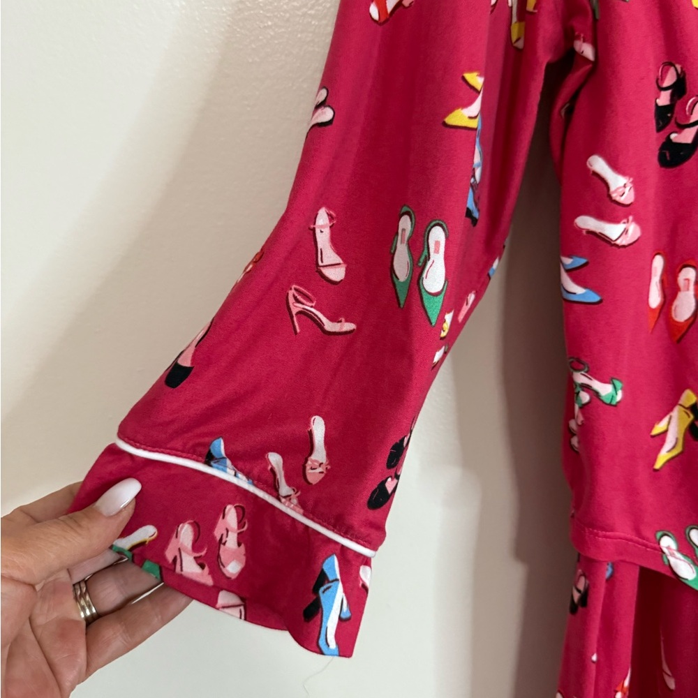 Kate Spade Pink Shoe-Print Pajama Set in size medium - Picture 5 of 14